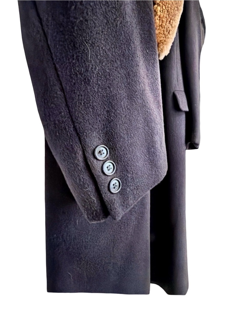 Cardinal Canada Men's Double-Breasted Wool Overcoat | Fur Collar | Navy | 40R - Picture 11 of 13